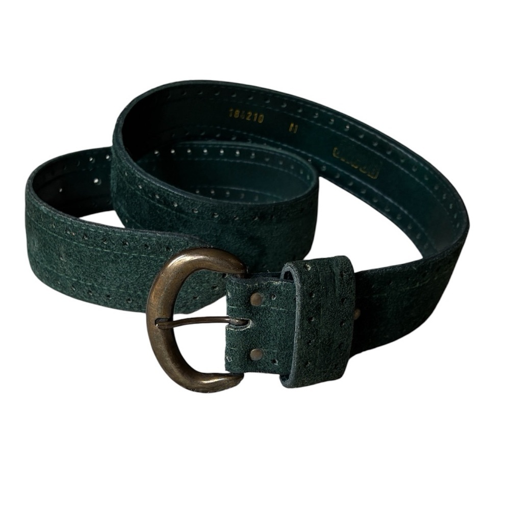 Jacob Vintage Women’s Dark Green 1.5” Suede Belt Size Medium